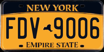 NY license plate FDV9006