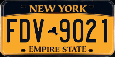 NY license plate FDV9021
