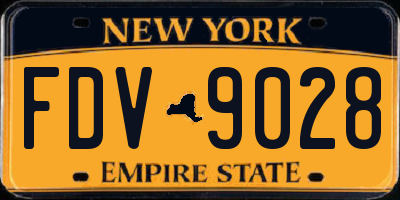 NY license plate FDV9028