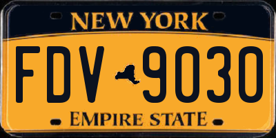 NY license plate FDV9030
