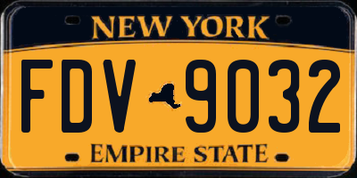 NY license plate FDV9032