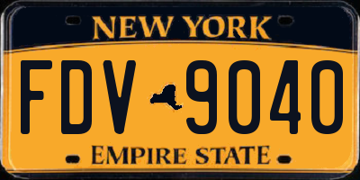 NY license plate FDV9040