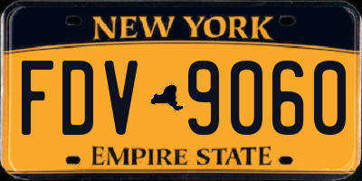 NY license plate FDV9060