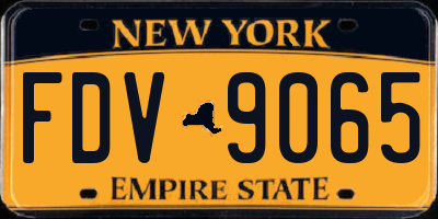 NY license plate FDV9065