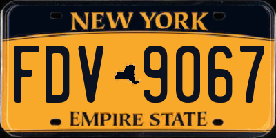 NY license plate FDV9067