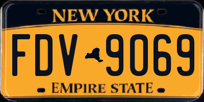 NY license plate FDV9069