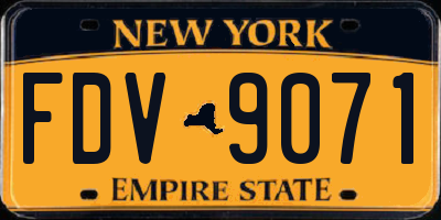 NY license plate FDV9071