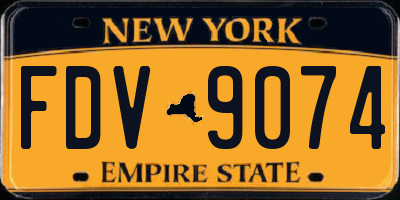NY license plate FDV9074
