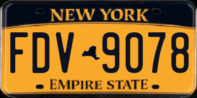 NY license plate FDV9078