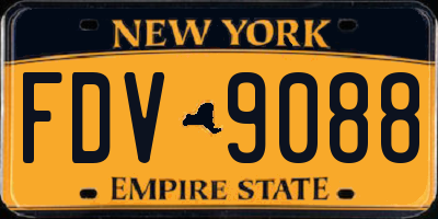 NY license plate FDV9088