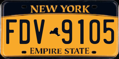 NY license plate FDV9105