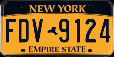 NY license plate FDV9124