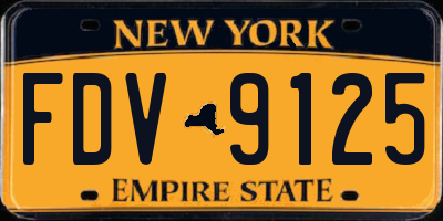 NY license plate FDV9125