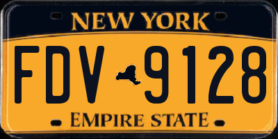 NY license plate FDV9128
