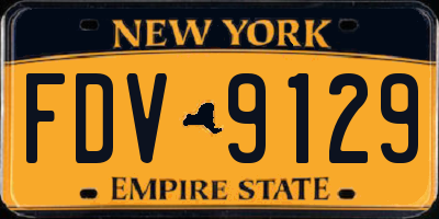 NY license plate FDV9129
