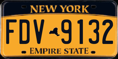 NY license plate FDV9132
