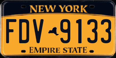 NY license plate FDV9133