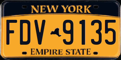 NY license plate FDV9135