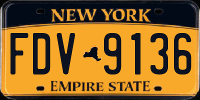 NY license plate FDV9136