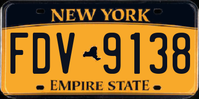 NY license plate FDV9138