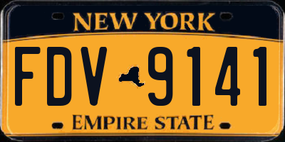 NY license plate FDV9141