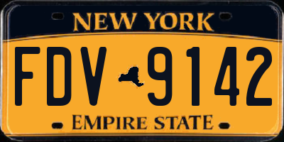 NY license plate FDV9142