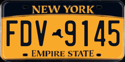NY license plate FDV9145
