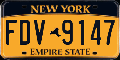 NY license plate FDV9147