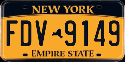 NY license plate FDV9149