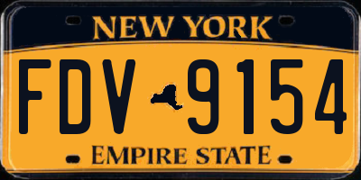 NY license plate FDV9154