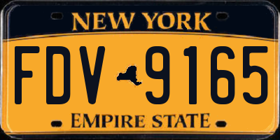 NY license plate FDV9165