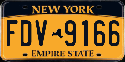 NY license plate FDV9166