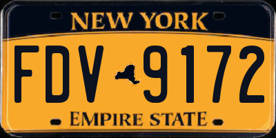 NY license plate FDV9172