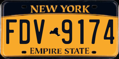 NY license plate FDV9174
