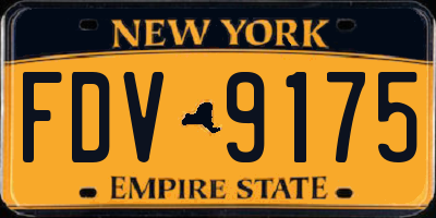 NY license plate FDV9175