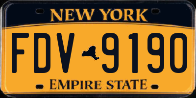 NY license plate FDV9190
