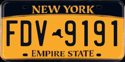 NY license plate FDV9191