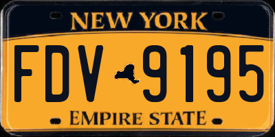 NY license plate FDV9195