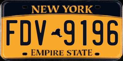 NY license plate FDV9196