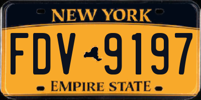 NY license plate FDV9197