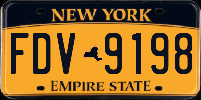 NY license plate FDV9198