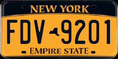 NY license plate FDV9201