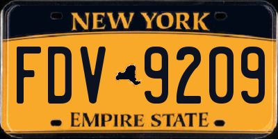 NY license plate FDV9209