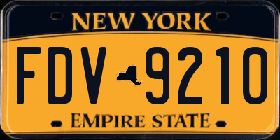 NY license plate FDV9210
