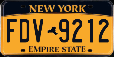 NY license plate FDV9212