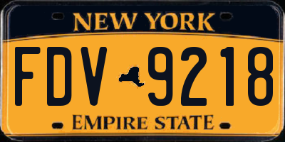 NY license plate FDV9218