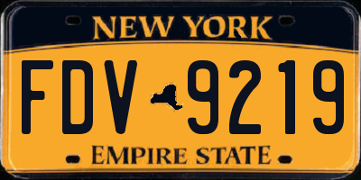 NY license plate FDV9219