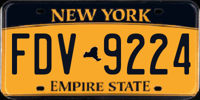 NY license plate FDV9224