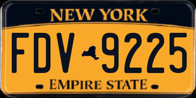 NY license plate FDV9225