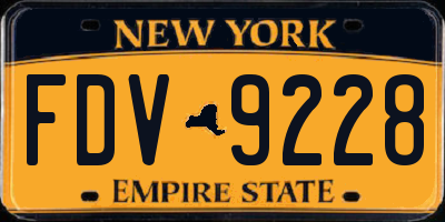 NY license plate FDV9228